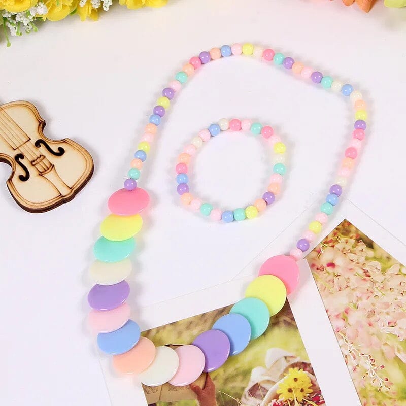 Pastel necklace & bracelet set North Kidzz Circle 