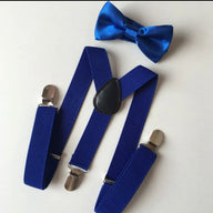 blue suspenders and bowtie set kids