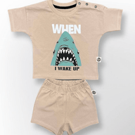 Shark attack set infinityfashion au Cream 6-9 months 